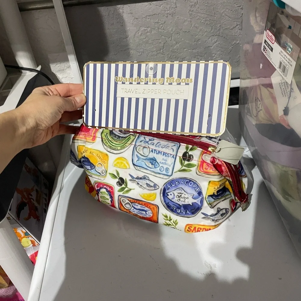 Wandering Moon Colorful Printed Women's makeup Bag